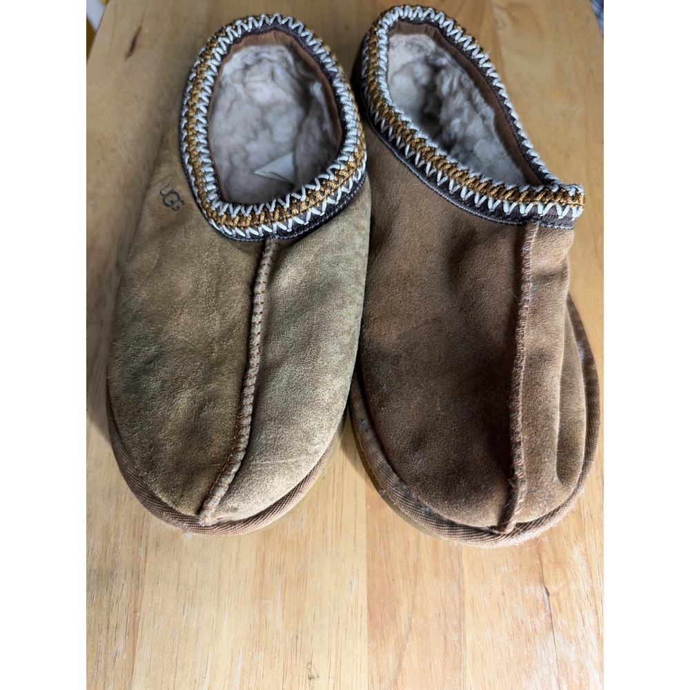 UGG Tasman Slippers Chestnut Suede Shearling Lined Shoes Womens 8.5 5955